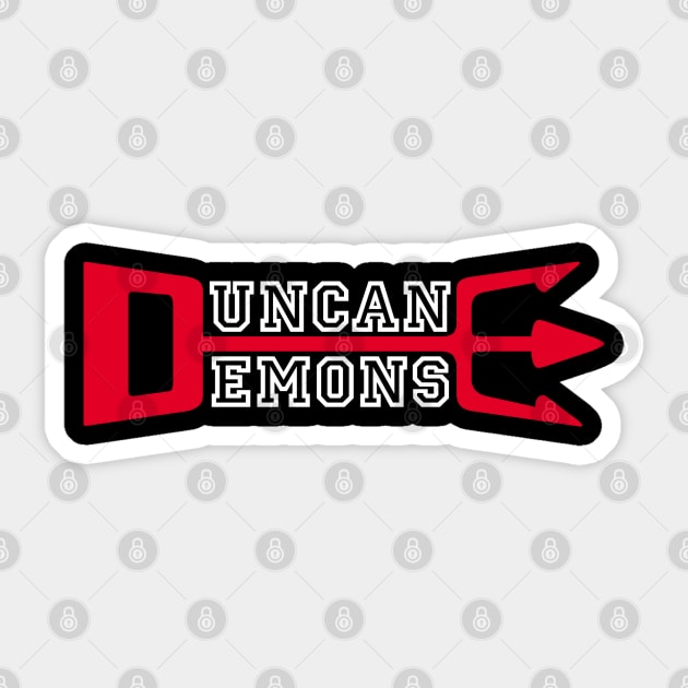 Duncan Demons Sticker by Tollivertees